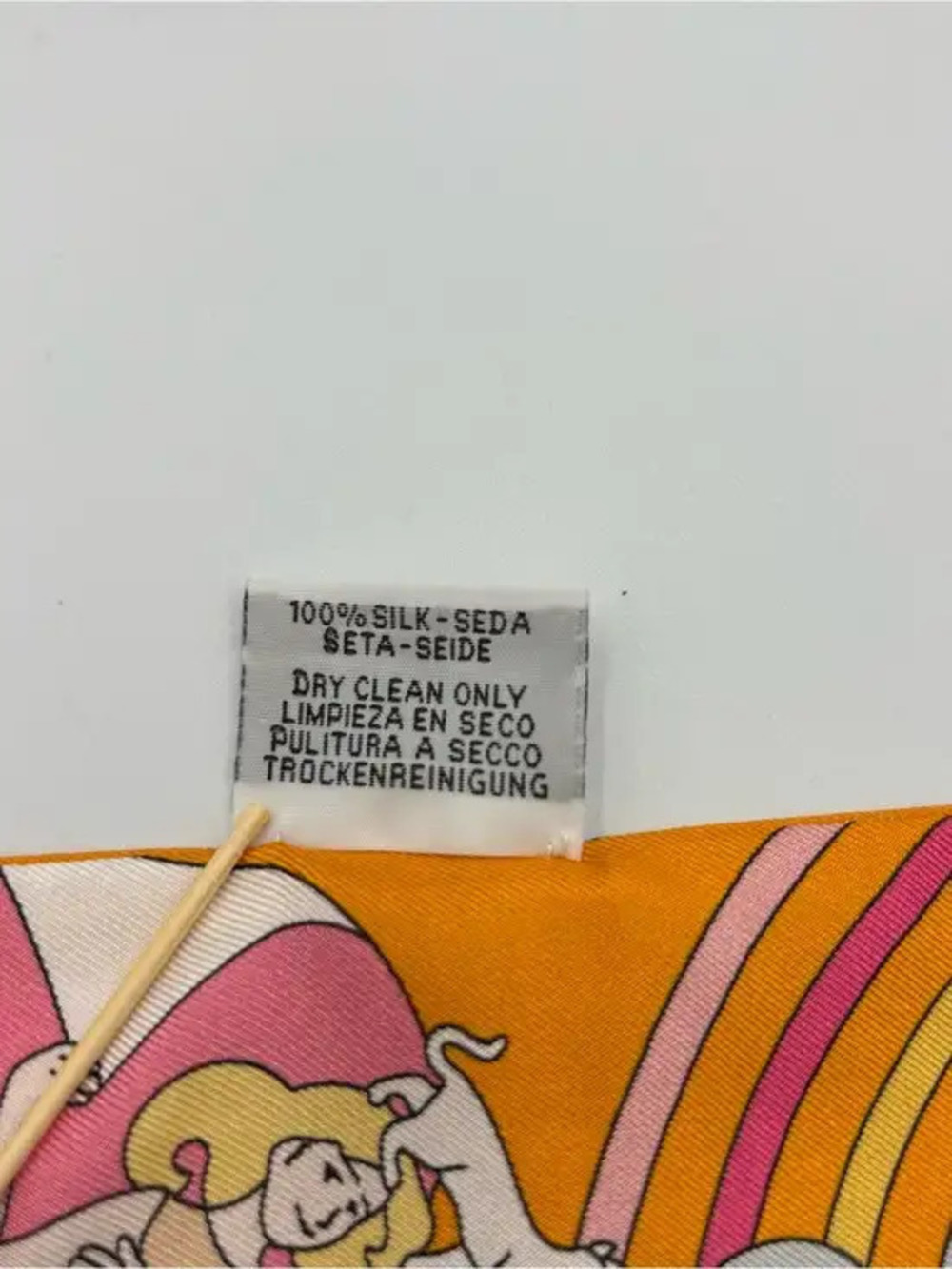 Hermes Paris Twilly Orange Pink Cartoon Silk Scarf Bag Ribbon